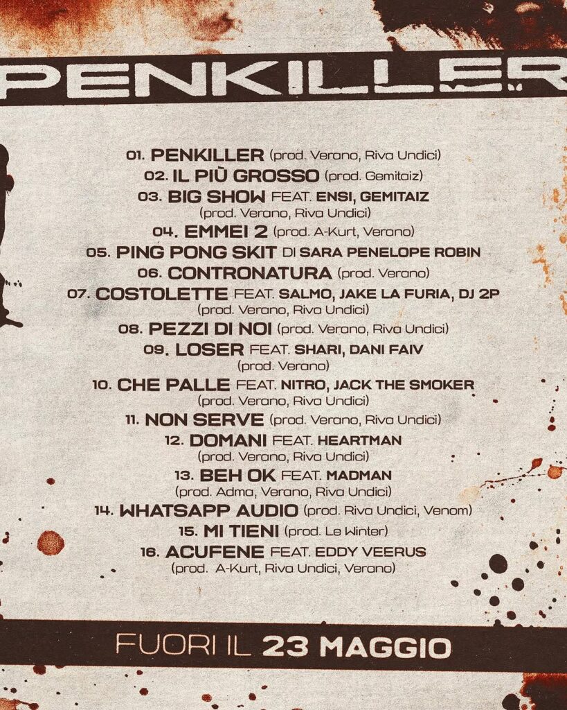 Tracklist Tracklist Penkiller Nerone